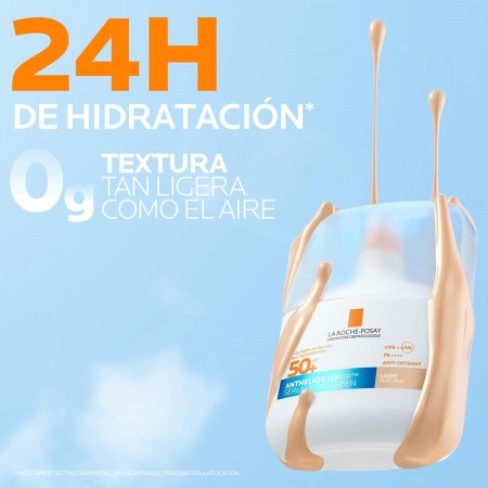 Sérum protector solar con color y textura ultra ligera como el aire La Roche-Posay Anthelios UVAir SPF50+