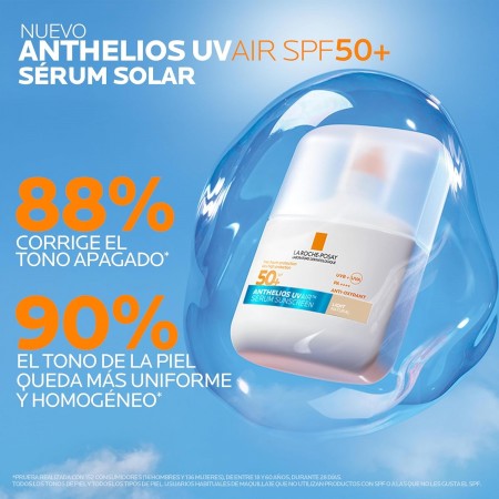 Resultados de tono uniforme y radiante con el sérum protector solar con color Anthelios UVAir SPF50+