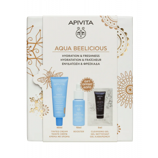 APIVITA SET AQUA BEELICIOUS SPF30 CREMA FLUIDA ILUMINADORA HIDRATANTE CON COLOR 40 ML + 2 REGALOS