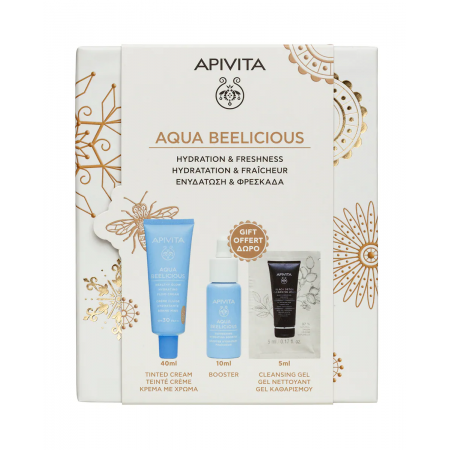 APIVITA SET AQUA BEELICIOUS SPF30 CREMA FLUIDA ILUMINADORA HIDRATANTE CON COLOR 40 ML + 2 REGALOS