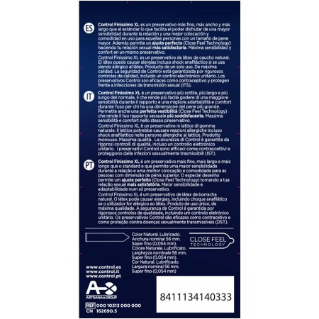 CONTROL FINISSIMO XTRA LARGE XL 12 X 2 PRESERVATIVOS