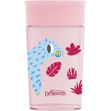 DR BROWN´S VASO CHEERS 360º +9MESES SIN BOQUILLA ROSA 300 ML