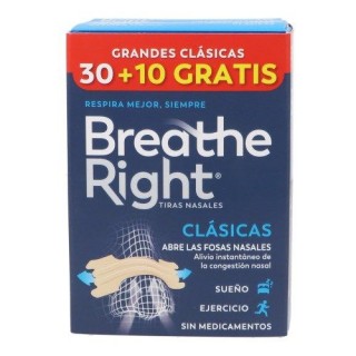 BREATHE RIGHT TIRA NASAL COLOR BEIGE TALLA GRANDE 30 UNIDADES