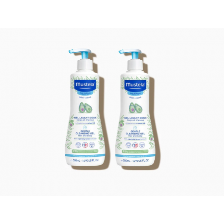 MUSTELA DUPLO GEL DERMOLIMPIADOR SUAVE 2 X 500 ML