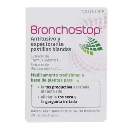 BRONCHOSTOP ANTITUSIVO Y EXPECTORANTE 20 PASTILLAS BLANDAS