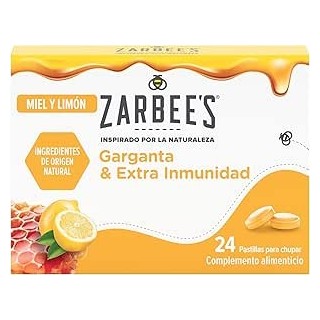 ZARBEES GARBANTA & EXT INMUNIDAD SABOR MIEL Y LIMON 24 PASTILLAS PARA CHUPAR