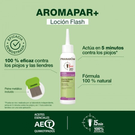 PRANAROM LOCION TRATAMIENTO AROMAPAR ANTIPIOJOS Y LIENDRES SPRAY 100 ML + LENDRERA