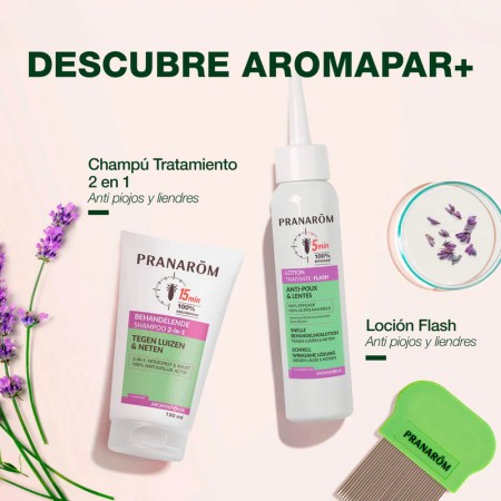 PRANAROM LOCION TRATAMIENTO AROMAPAR ANTIPIOJOS Y LIENDRES SPRAY 100 ML + LENDRERA