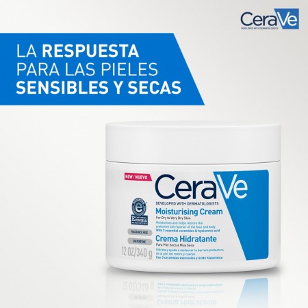 Tratamiento hidratante CeraVe para el cuidado de pieles secas y sensibles