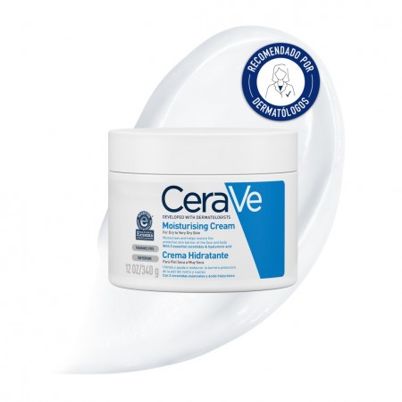 CeraVe crema hidratante para piel seca a muy seca recomendada por dermatólogos