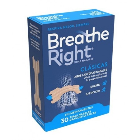 BREATHE RIGHT TIRAS NASALES CLASICAS TALLA GRANDE 30 UNIDADES