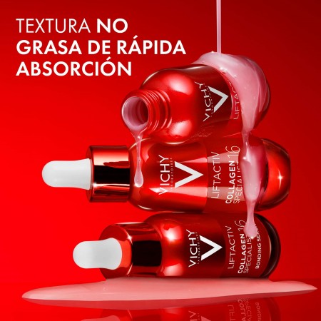 Textura fluida, ligera, no grasa y de rápida absorción de Vichy Collagen Specialist