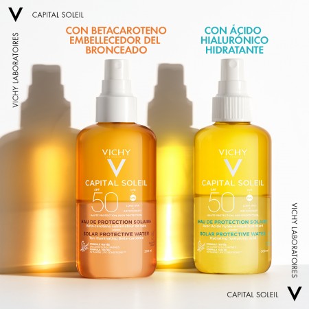 Diferencia entre el agua solar bronceadora con betacaroteno y la hidratante con ácido hialurónico de Vichy