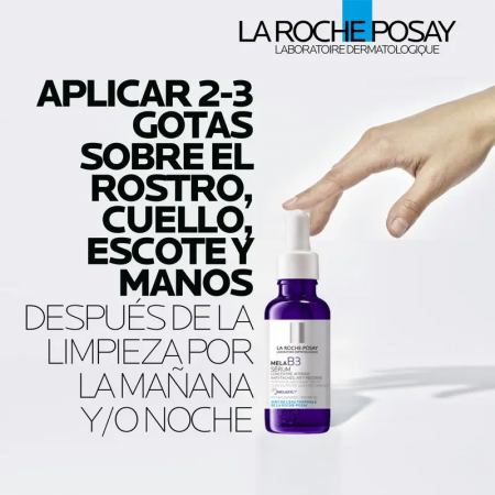 Modo de empleo y aplicación diaria del sérum corrector con niacinamida Mela B3 de La Roche-Posay