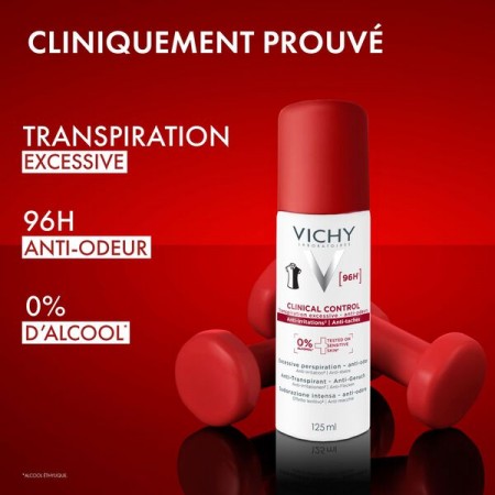 VICHY DESODORANTE CLINICAL CONTROL 96H MUJER ANTITRANSPIRANTE SPRAY 125 ML