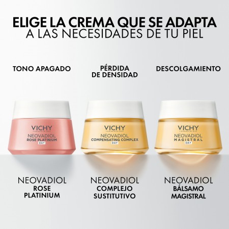 Línea de tratamientos faciales Vichy Neovadiol para tono apagado, pérdida de densidad y descolgamiento