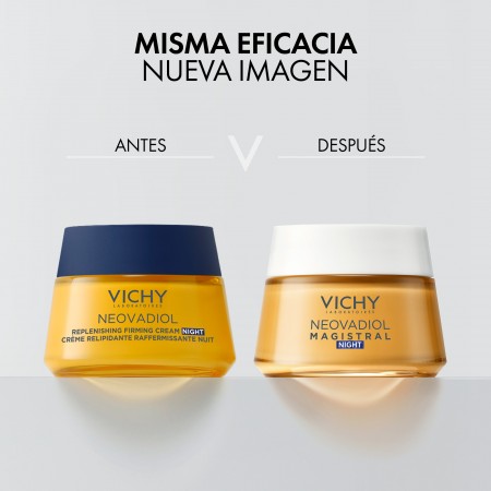 Evolución del diseño de envase de la crema de noche nutritiva Vichy Neovadiol Magistral