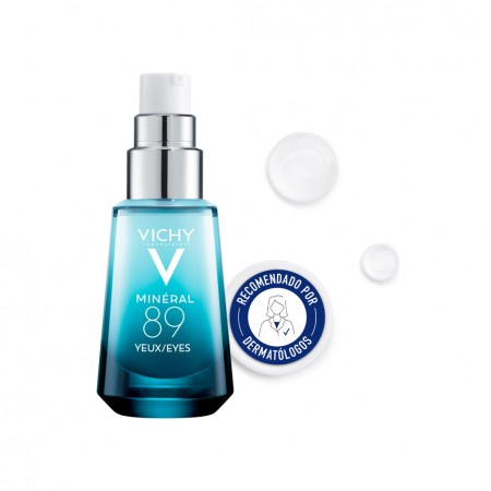 Contorno de ojos Vichy Minéral 89 recomendado por dermatólogos para una mirada descansada
