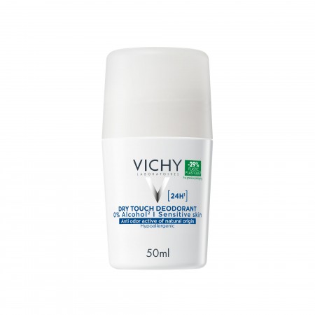 Vichy desodorante 24h tacto seco para piel sensible en formato roll-on de 50 ml