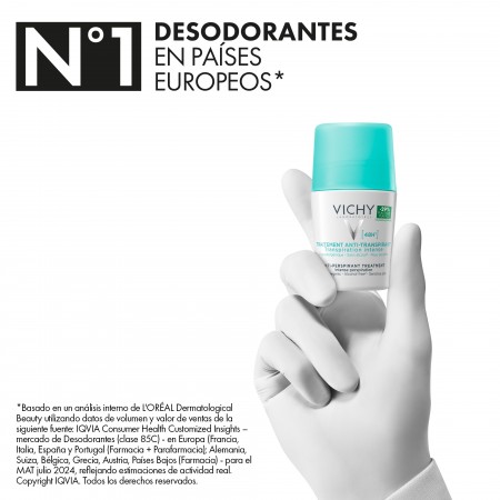 Vichy desodorante de farmacia número 1 en Europa para el cuidado diario corporal