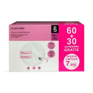 SUAVINEX DISCOS ABSORBENTES 60 UNIDADES +30 GRATIS