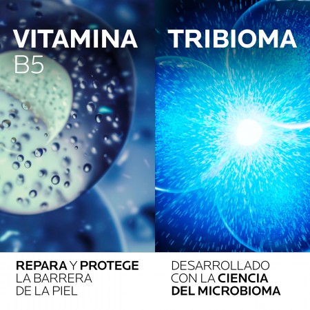 Ingredientes clave de Cicaplast Baume B5+ SPF50 con vitamina B5 y tecnología prebiótica Tribioma