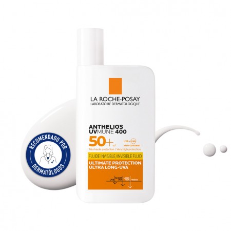 La Roche-Posay Anthelios UVMune 400 Fluido Invisible SPF50+ protector solar recomendado por dermatólogos