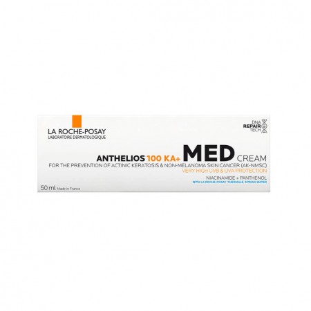 Caja de presentación oficial del dispositivo médico La Roche-Posay Anthelios 100 KA+ MED Crema 50 ml