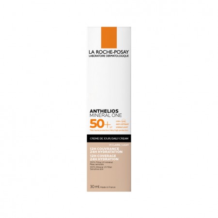 Caja de presentación oficial de La Roche-Posay Anthelios Mineral One SPF50+ Crema 01 Claire 30 ml