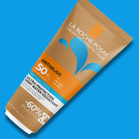 Loción fotoprotectora corporal para piel mojada o seca Anthelios XL Wet Skin SPF50+ en eco-tubo