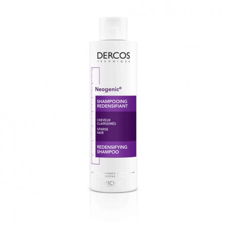 Vista de catálogo del champú redensificante para dar cuerpo y volumen Vichy Dercos Neogenic 200 ml
