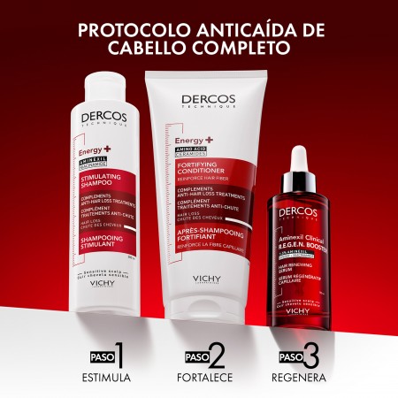 Protocolo anticaída completo de tres pasos con champú, acondicionador y sérum Vichy Dercos Aminexil Clinical