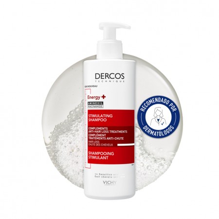Vichy Dercos Champú Estimulante Aminexil Energy+ 400 ml champú anticaída recomendado por dermatólogos