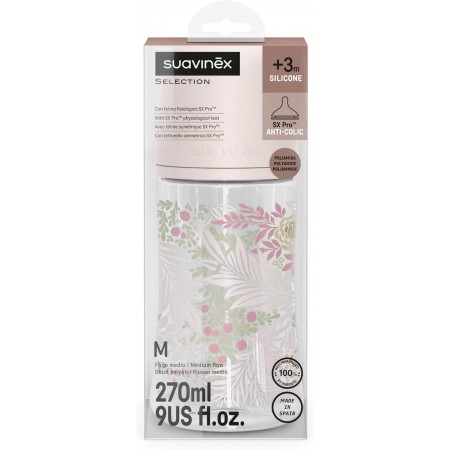 SUAVINEX BIBERON TETINA SILICONA FISIOLOGICA FLUJO M 270 ML