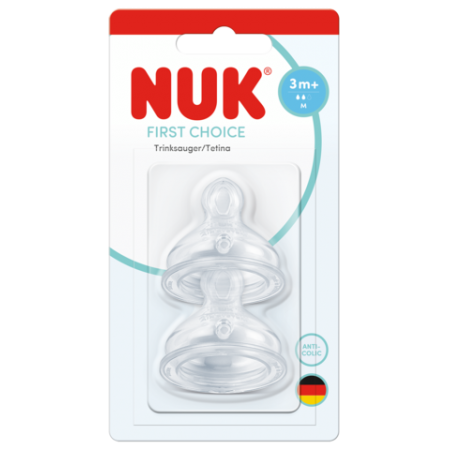 NUK TETINA SILICONA ANTICOLICO FIRST CHOICE T-M 0-6 MESES 2 TETINAS