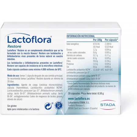 LACTOFLORA RESTORE 20 CAPSULAS