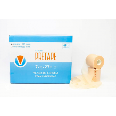 PRETAPE VENDAJE BEIGE VENDA DE ESPUMA 7 CM X 27 M