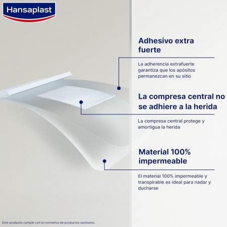 HANSAPLAST APOSITO ESTERIL AQUA PROTECT 15 X 10 CM TALLA 3 XL 5 UNIDADES