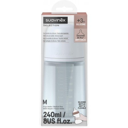 SUAVINEX BIBERON DE SILICONA INTENSE COLOUR + 3 MESES 240 ML