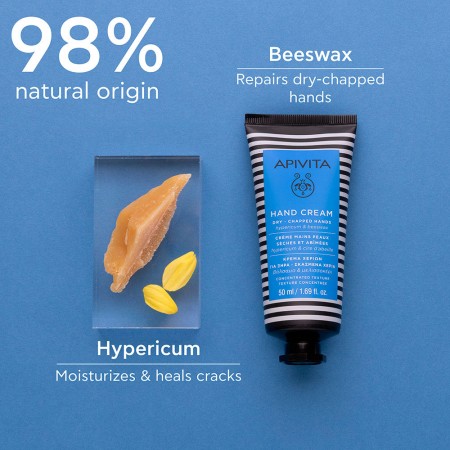 APIVITA PACK HIDRATANTE AZUL REPARACION CREMA MANOS SECAS HIPERICO + LABIAL