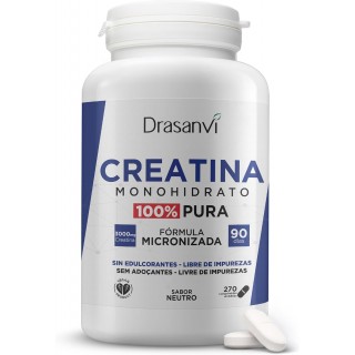 DRASANVI CREATINA MONOHYDRATO 80 MESH SABOR NEUTRO 90 COMPRIMIDOS