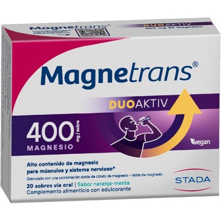MAGNETRANS DUOAKTIV GRANULADO 400 MG 20 SOBRES 3 G SABOR NARANJA-MENTA