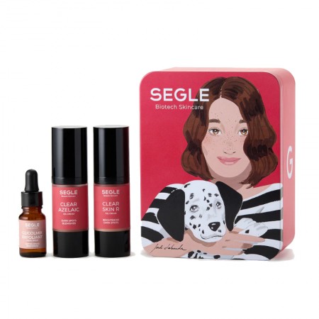 SEGLE COFRE DESPIGMENTANTE CLEAR AZELAIC GEL CREMA DIA 30ML + CLEAR SKIN R GEL CREMA 30ML LATA ROJA