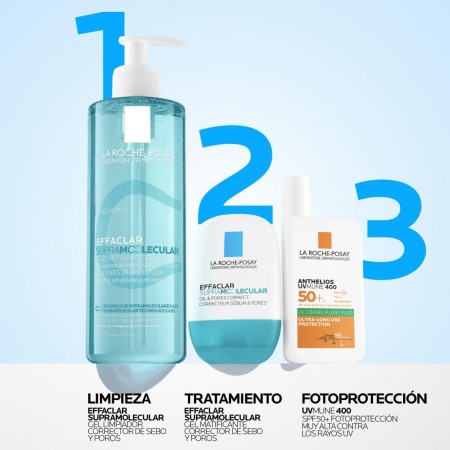 LA ROCHE POSAY EFFACLAR GEL SUPRAMOLECULAR LIMPIADOR SEBO Y POROS 400 ML