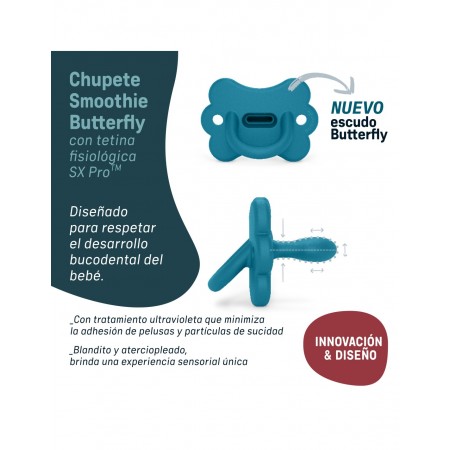 SUAVINEX SELECTION CHUPETE SILICONA SMOOTHIE BUTTERFLY FISIOLOGICO SX PRO 0-6 MESES