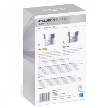 EUCERIN PACK HYALURON FILLER 3X EFFECT CREMA DE DIA FPS30 50ML + CREMA DE NOCHE 50ML