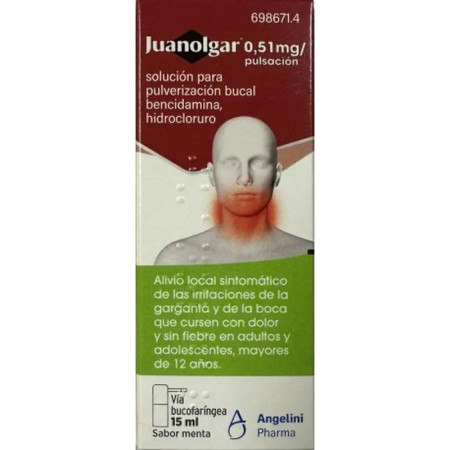 JUANOLGAR 0.51MG/PULSACION AEROSOL BUCAL SABOR MENTA 15 ML