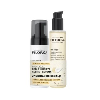 FILORGA SET DOBLE LIMPIEZA: ACEITE DESMAQUILLANTE 150 ML + ESPUMA LIMPIADORA ENZIMATICA 150ML