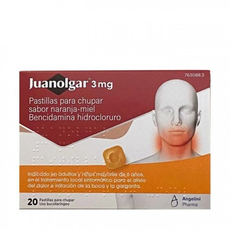 JUANOLGAR 3 MG 20 PASTILLAS PARA CHUPAR SABOR NARANJA - MIEL
