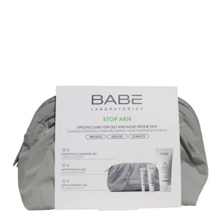 BABE NECESER RUTINA STOP AKN: GEL LIMPIADOR 200ML + FLUIDO MATIFICANTE 50ML + GEL SECANTE 10ML